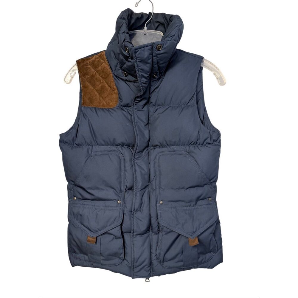 Ralph Lauren Rugby Quilted Down Puffer Vest XS Suede Patch Collectible - Picture 2 of 9